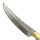 elTORO Brass Bone - Damasco - Coltello da caccia - 14 cm - fodero in pelle incluso