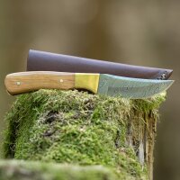 elTORO Brass Olive - Damasco - Coltello da caccia - 10 cm...