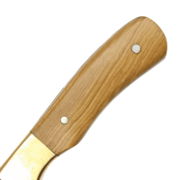 elTORO Brass Olive - Damasco - Coltello da caccia - 10 cm - fodero in pelle incluso