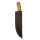 elTORO Brass Olive - Damasco - Coltello da caccia - 10 cm - fodero in pelle incluso