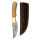 elTORO Brass Olive - Damasco - Coltello da caccia - 10 cm - fodero in pelle incluso