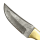 elTORO Brass Olive - Damasco - Coltello da caccia - 10 cm - fodero in pelle incluso