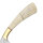 elTORO Fine Brass Bone - Damasco - Coltello da caccia - 7,7 cm - fodero in pelle incluso