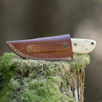 elTORO Skinner Bone - Häutemesser aus Damaszener Stahl - 8,5cm - inkl. Lederscheide