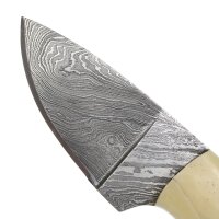 elTORO Skinner Bone - Häutemesser aus Damaszener Stahl - 8,5cm - inkl. Lederscheide