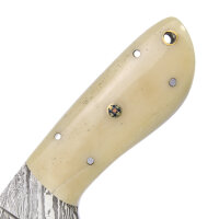 elTORO Skinner Bone - Häutemesser aus Damaszener Stahl - 8,5cm - inkl. Lederscheide