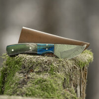 elTORO Corno di legno - Damasco - Coltello da caccia - 7...