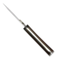 elTORO Walnut - Damasco - Coltello da caccia - 8,3 cm - fodero in pelle incluso