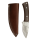 elTORO Walnut - Damasco - Coltello da caccia - 8,3 cm - fodero in pelle incluso