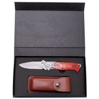 FOX OUTDOOR Coltello in damasco - pieghevole - manico in...