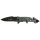 Coltello pieghevole FOX OUTDOOR - a una mano - manico in metallo - nero