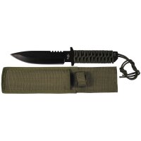 Coltello FOX OUTDOOR - lama fissa - oliva - manico avvolto