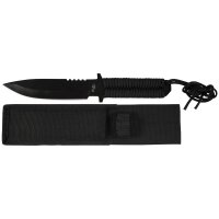 Coltello FOX OUTDOOR - lama fissa - nero - manico avvolto