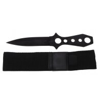 Coltello da lancio FOX OUTDOOR - 2 tagli - nero - fodero