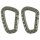 Moschettone MFH - plastica - oliva - Ø 7 mm x 8,5 cm - confezione da 2 pz.