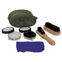 Set lustrascarpe MFH - oliva - 2 spazzole - 2 barattoli...