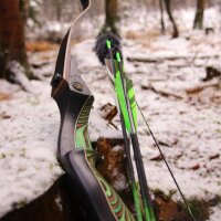 DRAKE ARCHERY ELITE Green Goblin - 60 pollici - 30-50 lbs - Arco a ricurvo da abbattere
